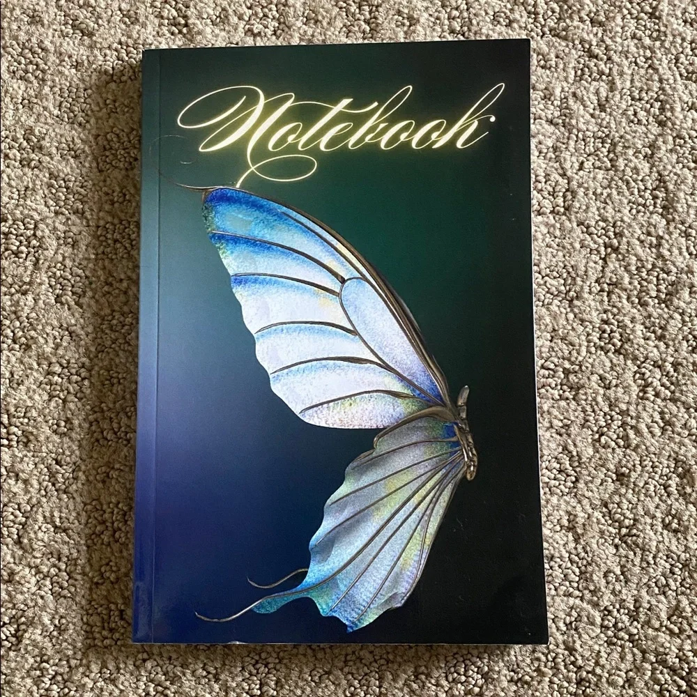 Blue Butterfly Wide-Ruled Notebook